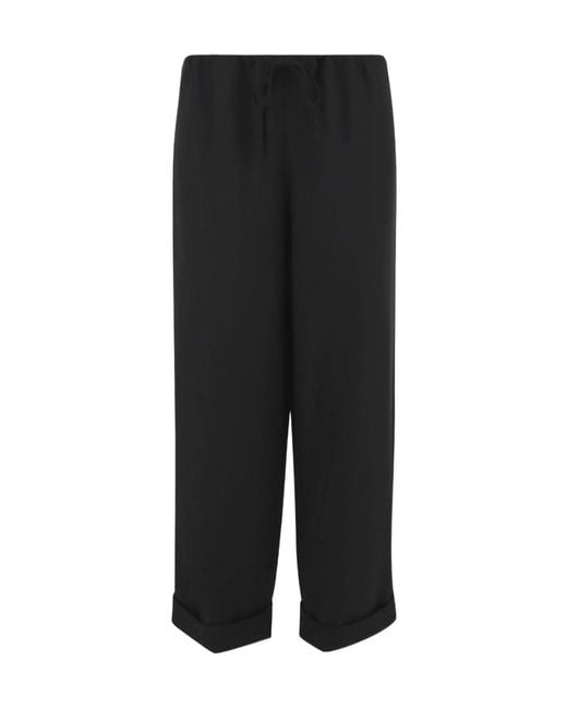 The Row Black Delano Drawstring Cuffed Pants