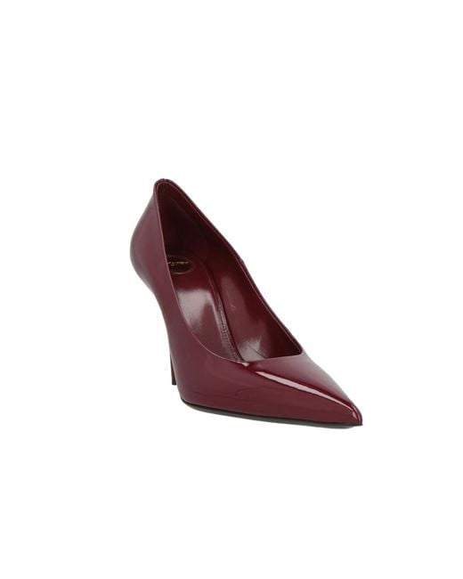 Saint Laurent Purple Minimalist Patent Leather Pointed Toe High Heels
