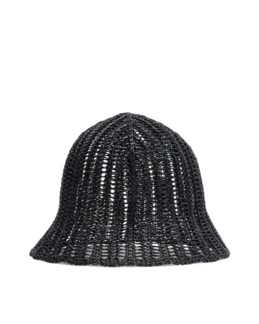 Brunello Cucinelli Black Woven Bucket Hat