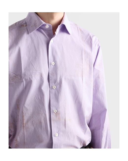 Prada Purple Cotton Shirt for men