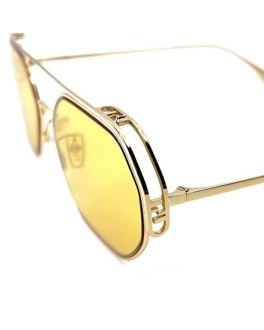 Fendi Metallic Eyewear Geometric Frame Sunglasses