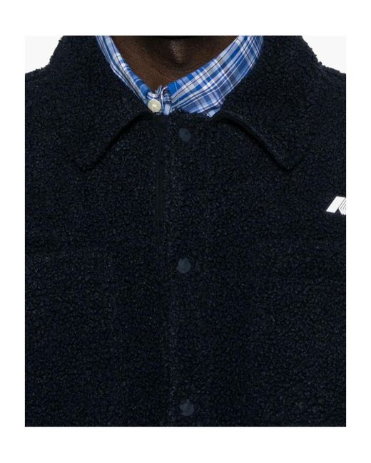 K-Way Blue Cameron Sherpa Polar Fleece Jacket for men