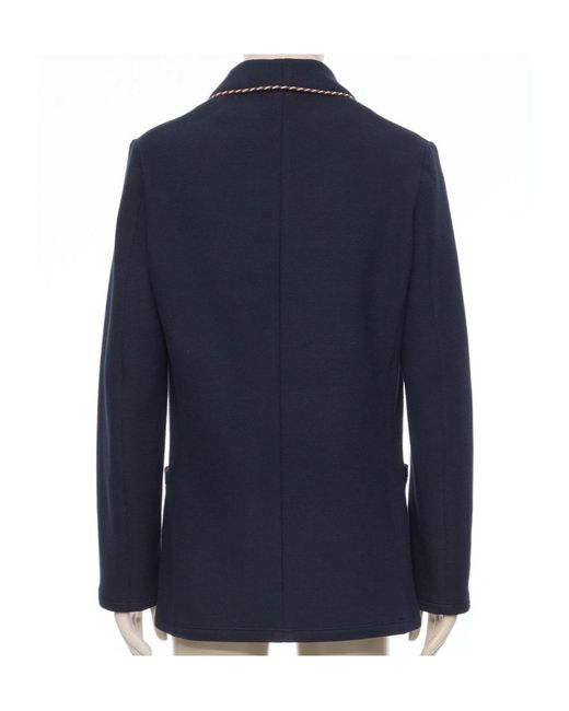 Valentino Blue Collared Long-Sleeved Knit Sweater for men