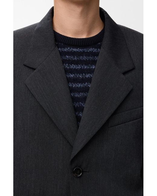 Loewe Blue Single-Breasted Gabardine Jacket for men