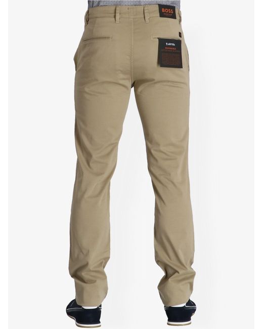 Boss Natural Belt-Loop Casual Pants for men