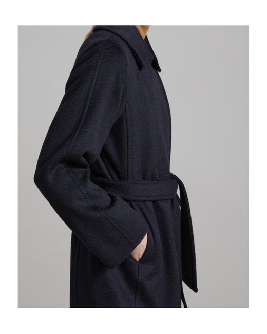 Max Mara Black Collared Belted Coat
