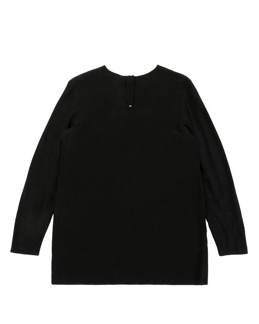 Sportmax Black T-Shirt With Round Neck And Long Sleeves