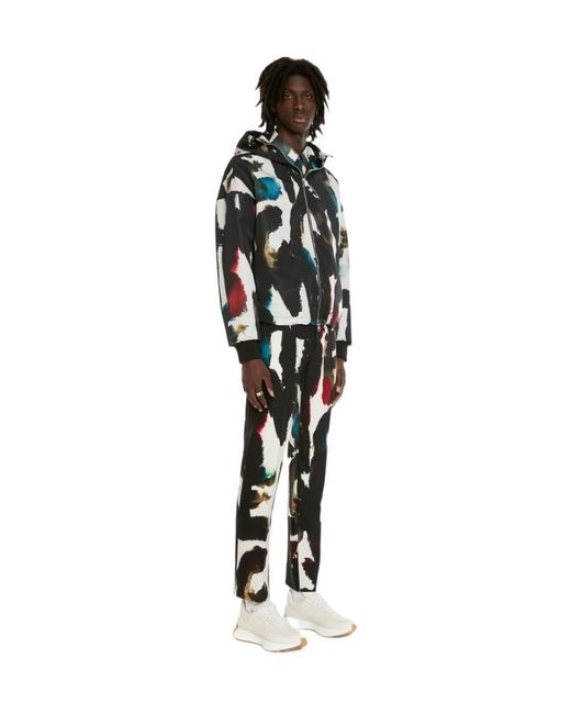 McQueen Black Zip-Up Long-Sleeved Windbreaker for men