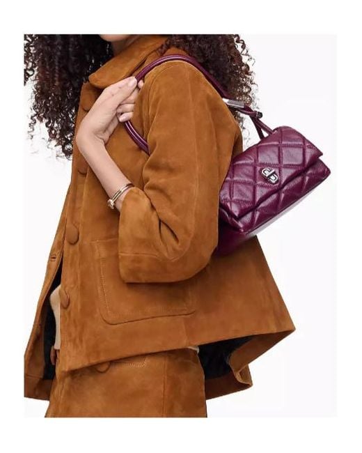 Marc Jacobs Purple The Quilted Mini Dual Shoulder Bag