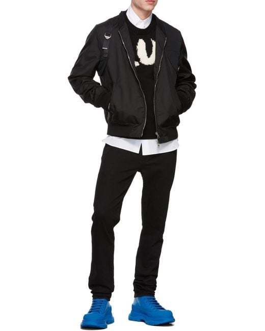 McQueen Black Graffiti Denim Jeans for men
