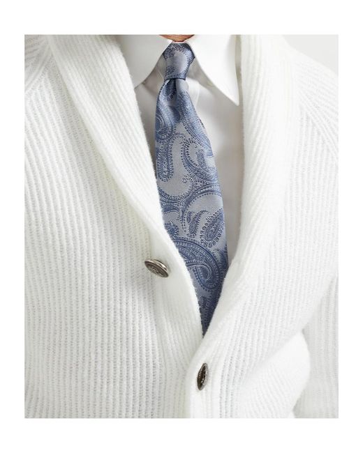 Brunello Cucinelli Blue Paisley Tie for men