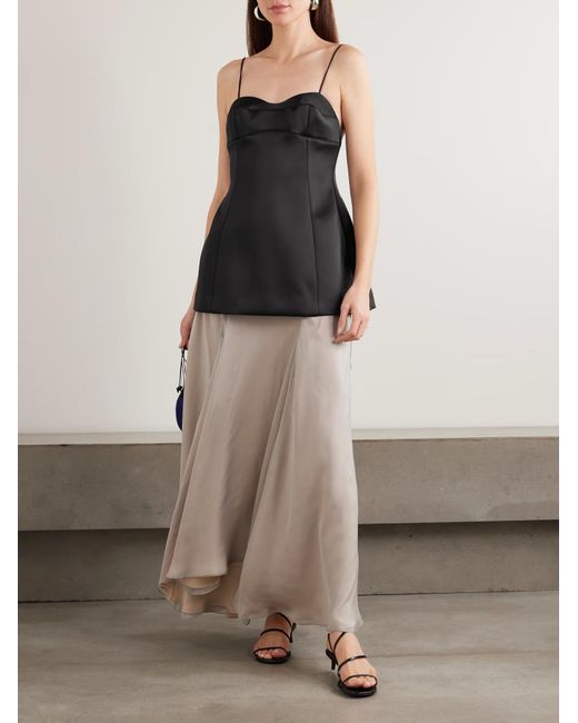 Rohe Black Satin Thin Strap Top