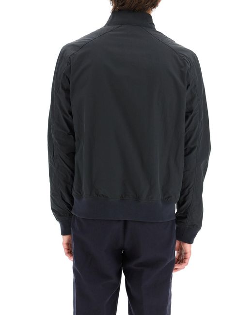 Barbour Black International Mock-Neck Bomber Jacket for men