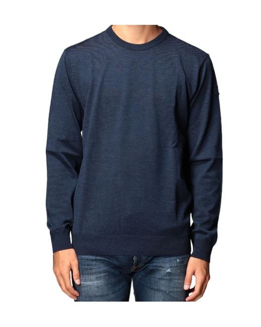 Paul & Shark Blue Round-Neck Knitted Pullover for men