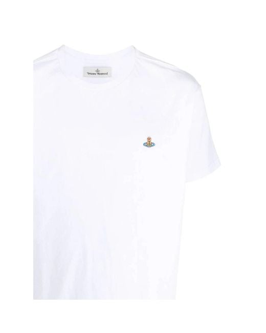 Vivienne Westwood White Multicolour Orb Classic T-Shirt for men