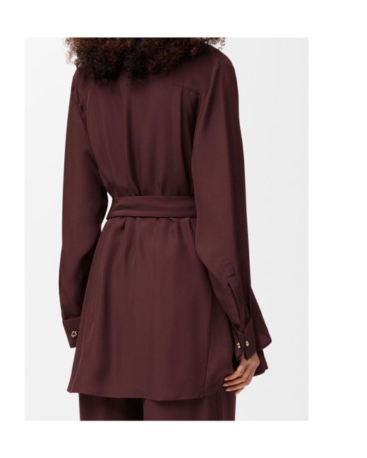 Loewe Red Belted Pocket Shirt Top