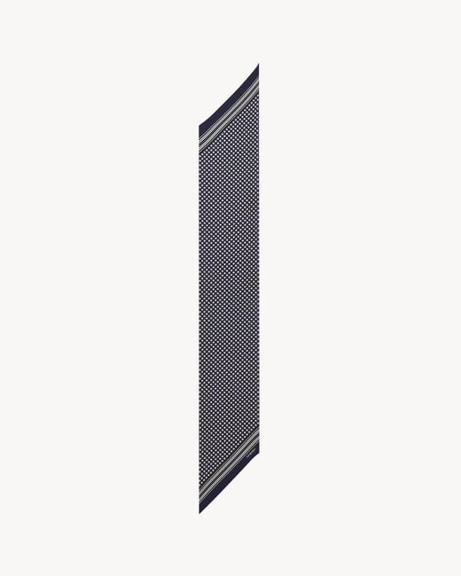 Saint Laurent Blue Lavallière Motifs Mini Scarf for men