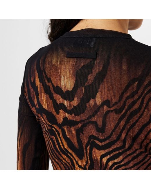 Jean Paul Gaultier Brown Printed Long Sleeve T-Shirt