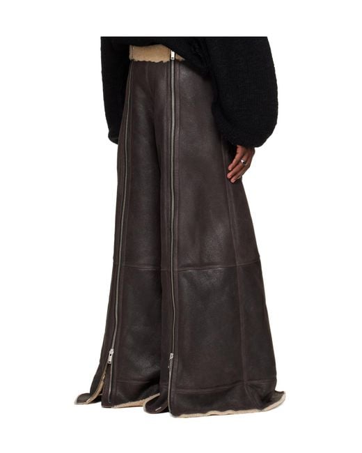 Lu'u Dan Black Zippered Grained Sheepskin Pants for men