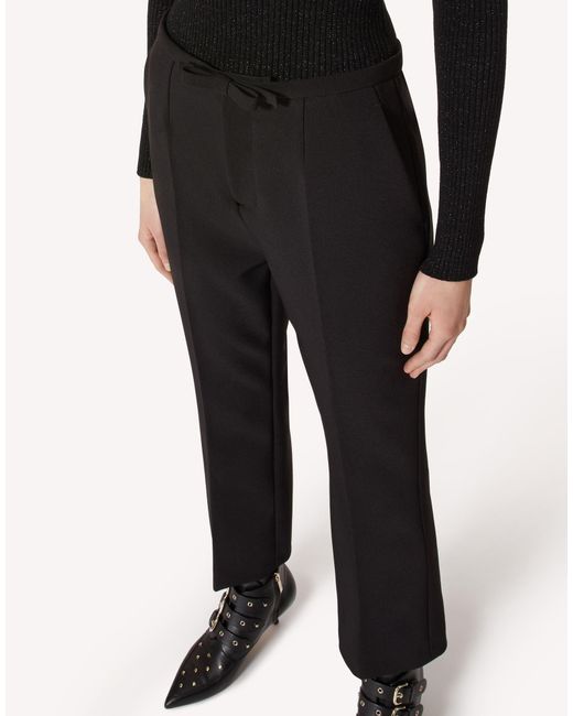 RED Valentino Black Bow Knot Details Casual Pants