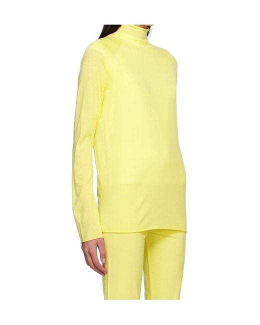 Studio Nicholson Yellow Calid Roll-Neck Knitted Jumper