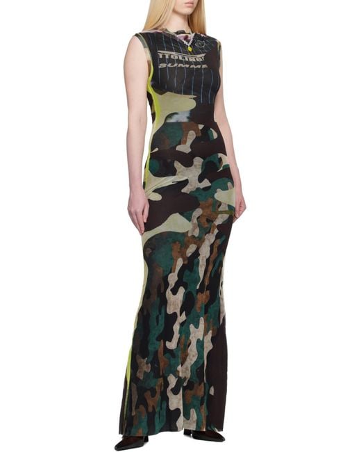 OTTOLINGER Black Printed Mesh Long Dress