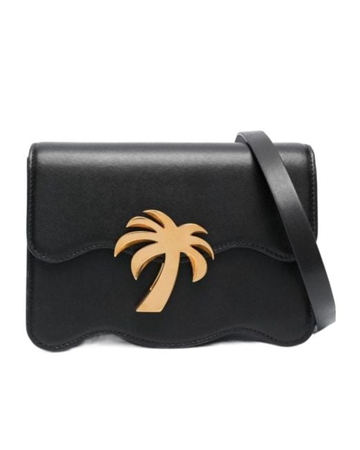 Palm Angels Black Palm Tree Logo Plaque Shoulder Bag