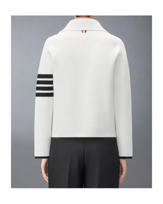 Thom Browne White 4-Bar-Stripe Jacket