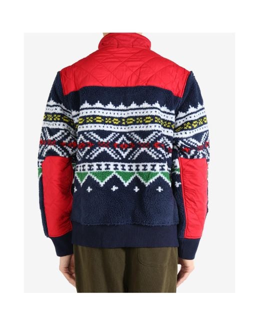 Polo Ralph Lauren Blue Pile Fleece Sweatshirt for men