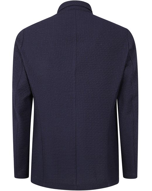 Emporio Armani Blue Textured Wool Jacket for men