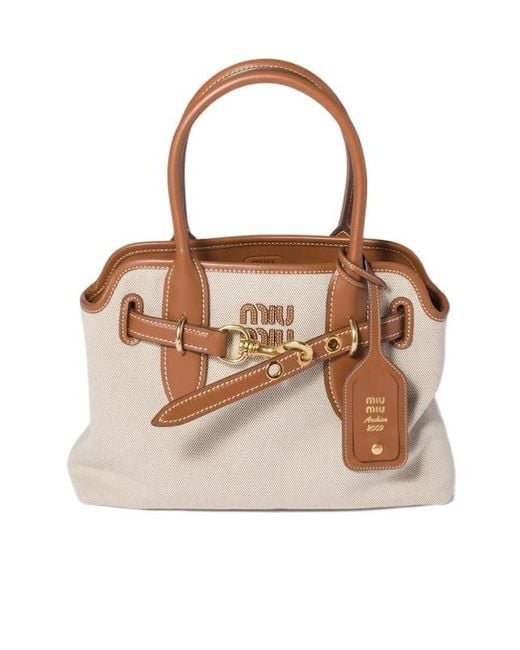 Miu Miu Brown Aventure Tote Bag
