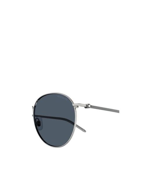 Montblanc Blue Eyewear Oval Frame Sunglasses for men