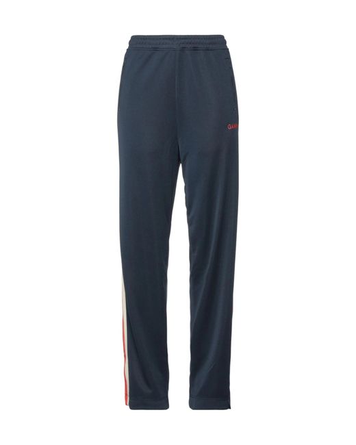 Ganni Blue Multicolour Casual Trousers