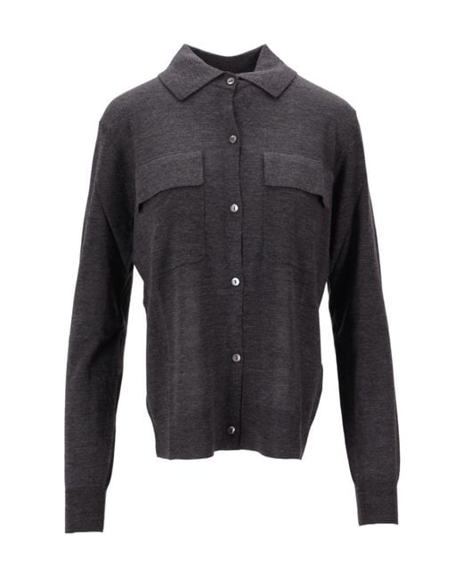 P.A.R.O.S.H. Gray Pocket Collared Cardigan