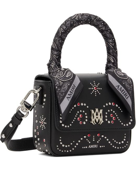 Amiri Black Ma Stud Logo Embellished Micro Handbag