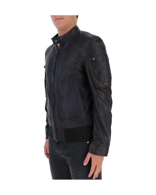 Neil Barrett Blue Zipper Casual Jacket for men