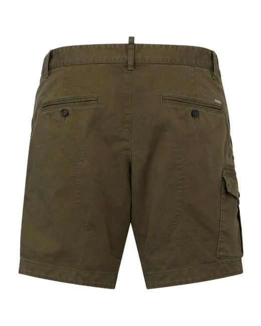 DSquared² Green Cargo Shorts for men