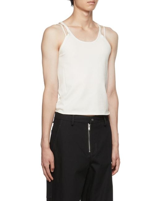 Dion Lee White Density Double-Strap Tank Top for men