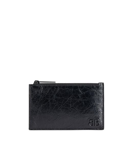 Balenciaga Black Monaco Zipped Long Card Holder for men