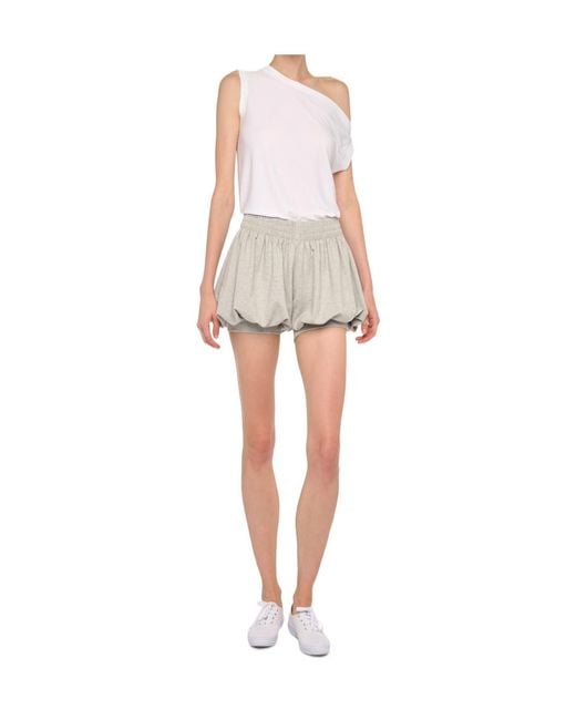 Norma Kamali White Boyfriend Puff Short