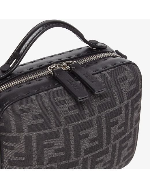Fendi Gray Ff Jacquard Zipped Mini Tote Bag for men
