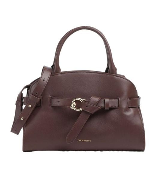 Coccinelle Brown Belted Top Handle Shoulder Bag