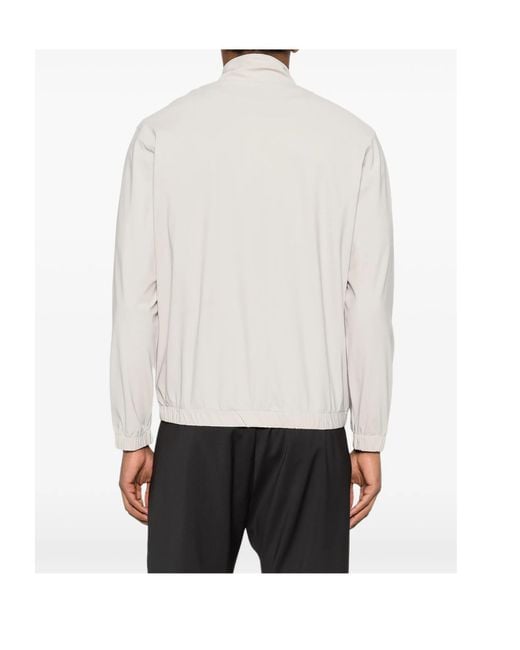 Eleventy White Zip-Up Stand-Collar Jacket for men