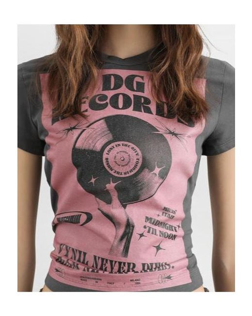 Dolce & Gabbana Pink Graphic Printed Crewneck T-Shirt