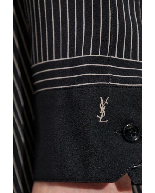 Saint Laurent Black Striped Button-Up Shirt