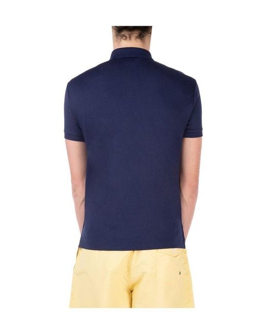 Polo Ralph Lauren Blue Logo Embroidered Short-Sleeved Polo Shirt for men