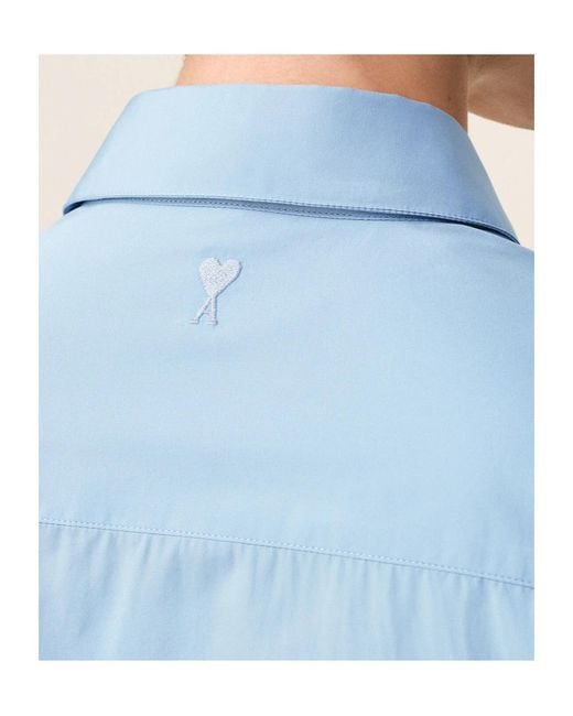 AMI Blue Ami Poplin Tailor Shirt for men