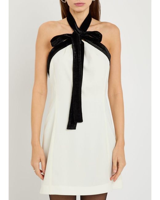 Jonathan Simkhai White Jolie Bow-Embellished Crepe Mini Dress
