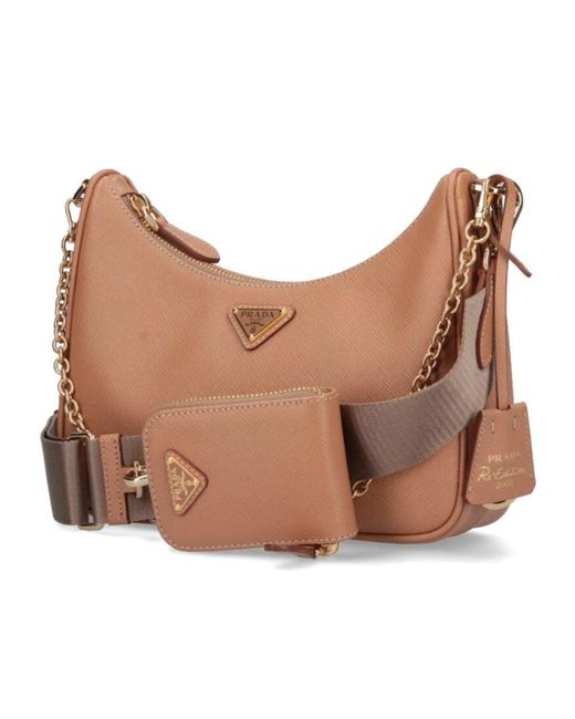 Prada Natural Re-Edition 2005 Leather Shoulder Bag
