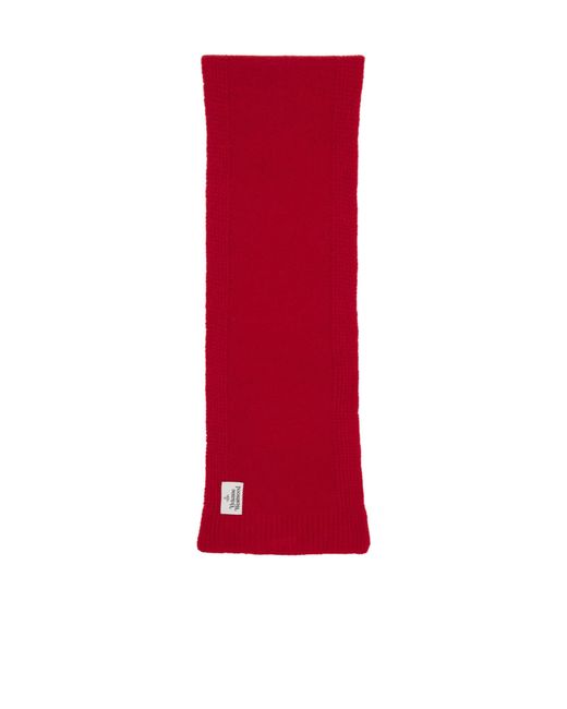 Vivienne Westwood Red Knitted Detail Scarf for men